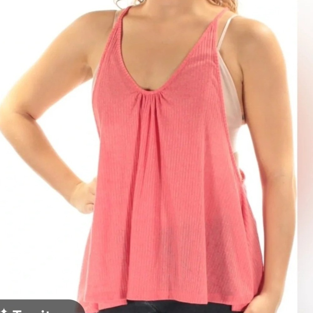 Free People Intimately Racerback Tank Top XS Coral Pink